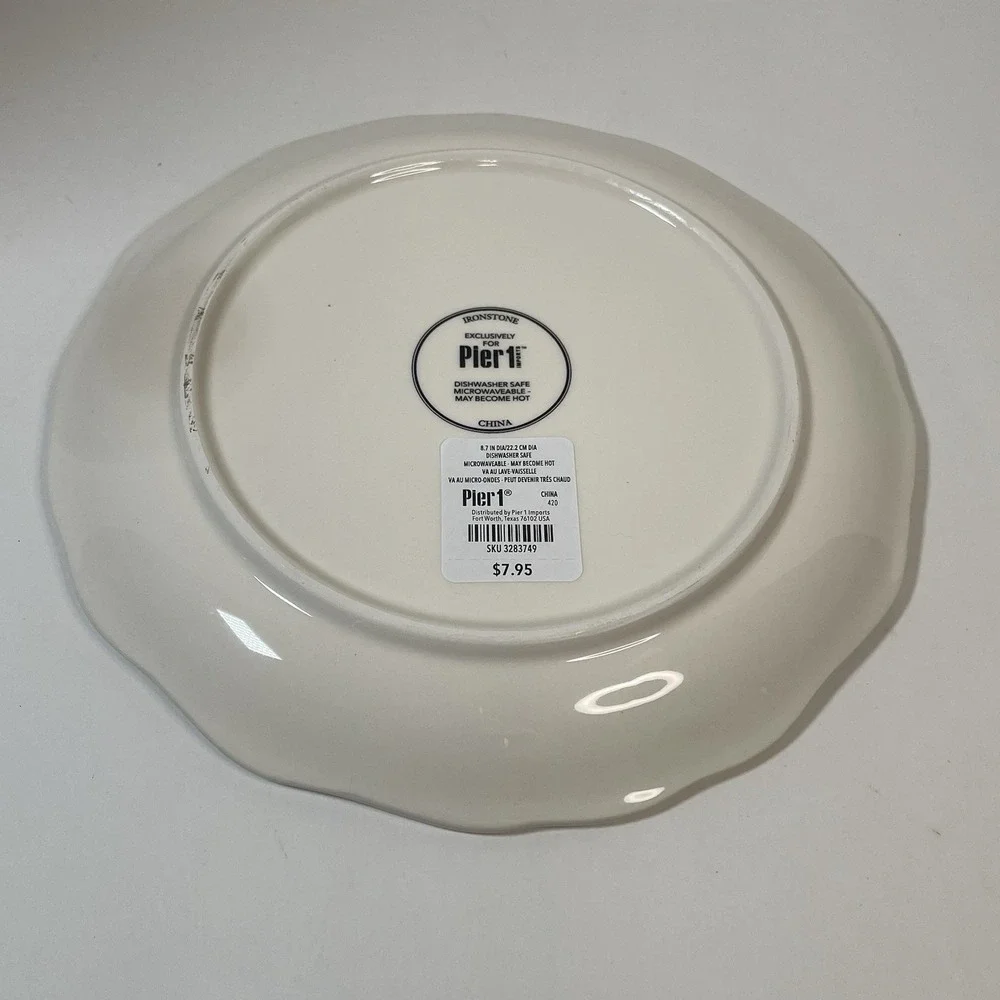 Pier 1 Imports Ironstone Easter Parade Bunny Ear Dogs Dessert Plate 9